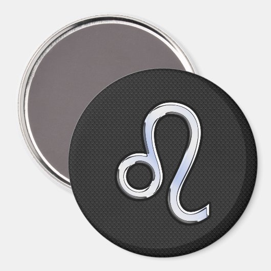 Moderner Chrome wie Leo Sign auf Schlangenhaut Magnet (Vorderseite/Rückseite)