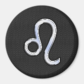 Moderner Chrome wie Leo Sign auf Schlangenhaut Magnet (Vorne)