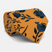 Moderner Chromgelb-Senf und Blauer Herbst Krawatte (Gerollt)