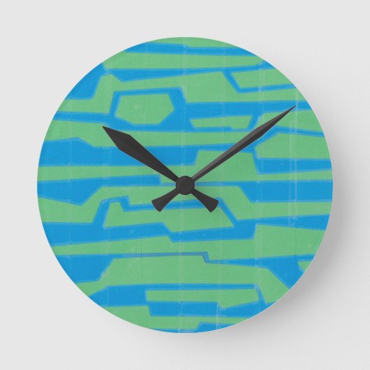 Moderner Circuit V Runde Wanduhr (Vorderseite)