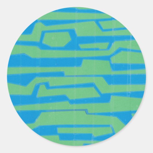 Moderner Circuit V Runder Aufkleber (Vorderseite)