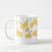Moderner Citrus Lemons Muster Individuelle Name Kaffeetasse (Links)