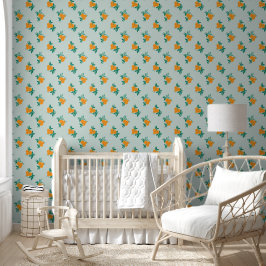 Moderner Citrus Orange Muster Pegel Stiel Tapete