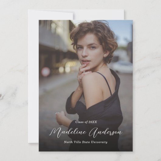 Moderner Classic Green Foto Collage Abschluss Ankündigung (Vorderseite)