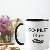 Moderner CO-PILOT-Text und Flugzeug, Personalisier Tasse