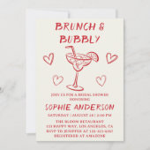 Moderner Cocktail-Brunch & Champagner-Brautabschie Einladung (Vorderseite)