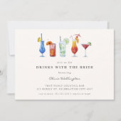 Moderner Cocktail mit Bride Dusche Einladung (Vorderseite)