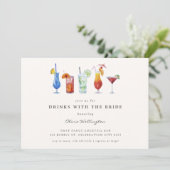 Moderner Cocktail mit Bride Dusche Einladung (Stehend Vorderseite)