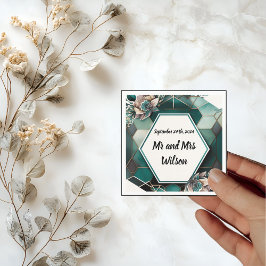 Moderner Cocktail mit grüner Geometrie Napkin Serviette