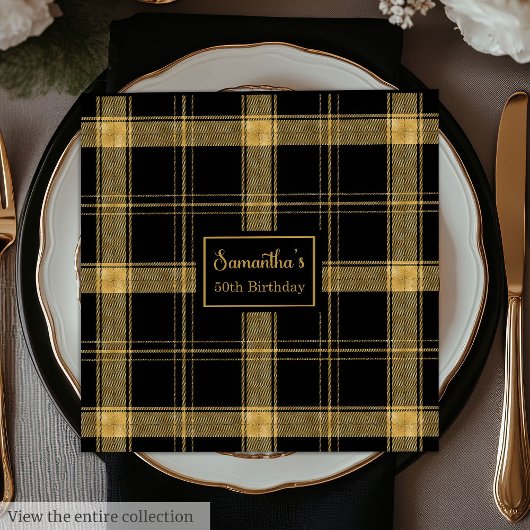 Moderner Cocktail Napkins Black Gold Glitzer Serviette