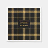 Moderner Cocktail Napkins Black Gold Glitzer Serviette (Vorderseite)