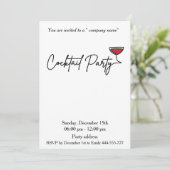 Moderner Cocktail-Party mit minimalistischer Note Einladung (Stehend Vorderseite)