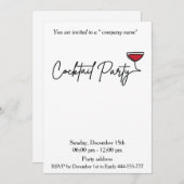 Moderner Cocktail-Party mit minimalistischer Note Einladung (Vorne/Hinten)