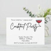 Moderner Cocktail-Party mit minimalistischer Note Einladung (Stehend Vorderseite)