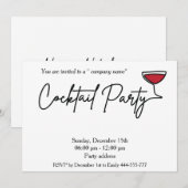 Moderner Cocktail-Party mit minimalistischer Note Einladung (Vorne/Hinten)