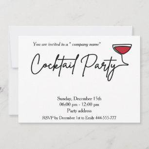 Moderner Cocktail-Party mit minimalistischer Note Einladung