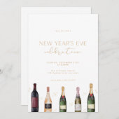 Moderner Cocktail Silvester Party Einladung (Vorne/Hinten)