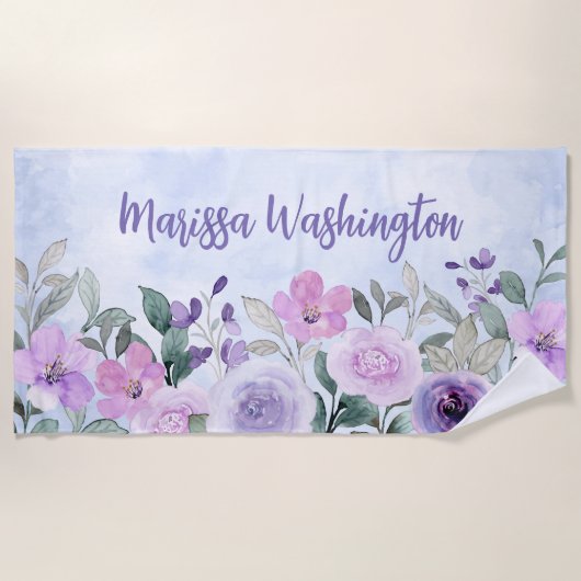 Moderner Cocktail-Wildblume pink, elegant Strandtuch (Vorderseite)