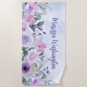 Moderner Cocktail-Wildblume pink, elegant Strandtuch (Vorderseite)