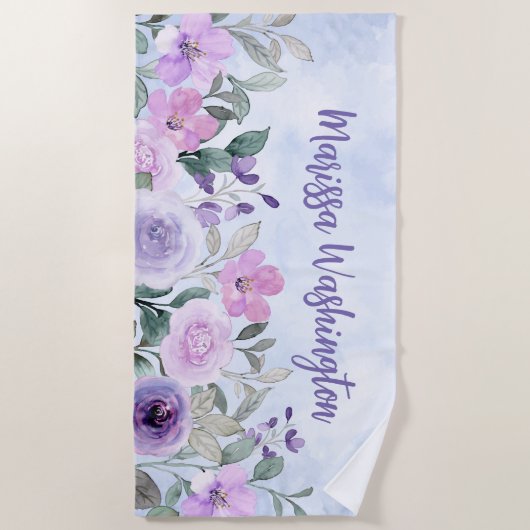 Moderner Cocktail-Wildblume pink, elegant Strandtuch (Vorderseite)