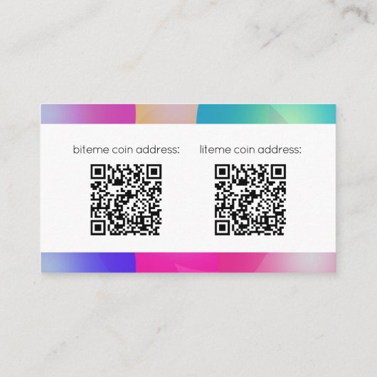 Moderner Code der Geschäftsart QR Visitenkarte (Rückseite)