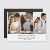 Moderner Collage Foto & Happy Valentines Day Magnetkarte (Vorne/Hinten)