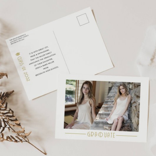 Moderner Collage Graduate Grad Foto Abschluss Ann Ankündigungspostkarte