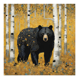 Moderner Colorado Aspens Mountain Bär Fotodruck