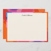 Moderner Colorblock-Border-Personalisierter Skript Mitteilungskarte (Vorne/Hinten)