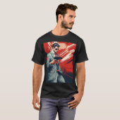 Moderner Comic Man mit Gun Men's Basic T - Shirt (Vorne ganz)