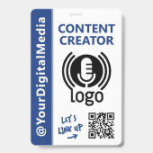 Moderner Content-Creator-Netzwerk-ID Navy-Pass Ausweis (Vorderseite)
