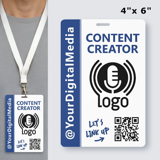 Moderner Content-Creator-Netzwerk-ID Navy-Pass Ausweis