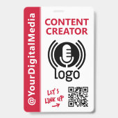 Moderner Content-Creator-Netzwerk-ID-Rotpass Ausweis (Vorderseite)