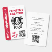 Moderner Content-Creator-Netzwerk-ID-Rotpass Ausweis (Vorder- & Rückseite)