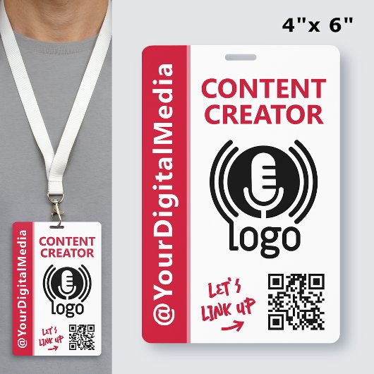 Moderner Content-Creator-Netzwerk-ID-Rotpass Ausweis