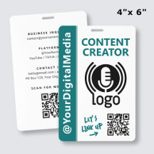 Moderner Content-Creator-Netzwerk-ID-Teal-Pass