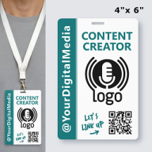 Moderner Content-Creator-Netzwerk-ID-Teal-Pass