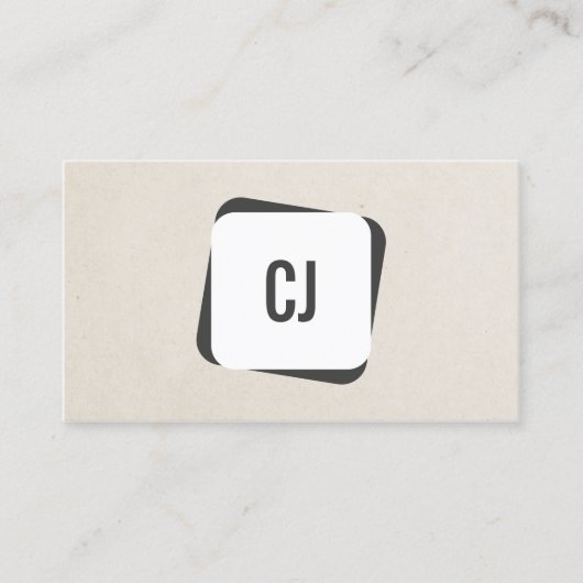 Moderner Cool-Grauweißer Monogram-Berater Visitenkarte (Vorderseite)