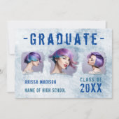 Moderner Cooler 4-Foto-Doppelsieb Blue Abschluss Ankündigung (Vorderseite)