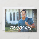 Moderner Cooler Abschluss Dankeschön Card W Ankündigung (Vorderseite)