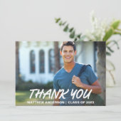 Moderner Cooler Abschluss Dankeschön Card W Ankündigung (Stehend Vorderseite)