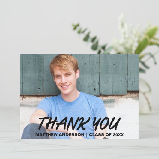 Moderner Cooler Abschluss Dankeschön Karte (Stehend Vorderseite)