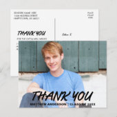 Moderner Cooler Abschluss Vielen Dank Foto Ankündigungspostkarte (Vorne/Hinten)