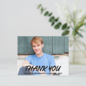Moderner Cooler Abschluss Vielen Dank Foto Ankündigungspostkarte (Stehend Vorderseite)
