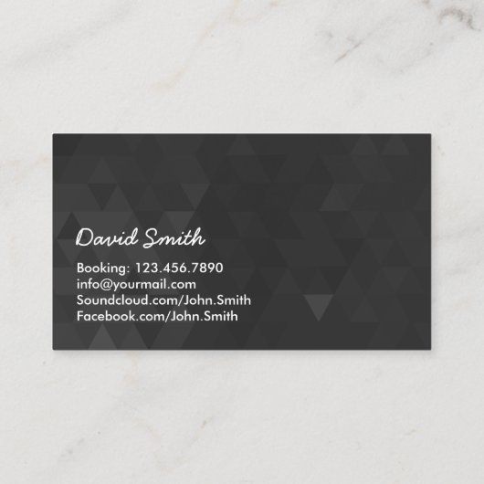 Moderner Cooler Beruflicher DJ Visitenkarte (Rückseite)