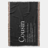 Moderner Cooler Cousin aus Schwarz und Weiß Decke (Vorderseite Vertikal)