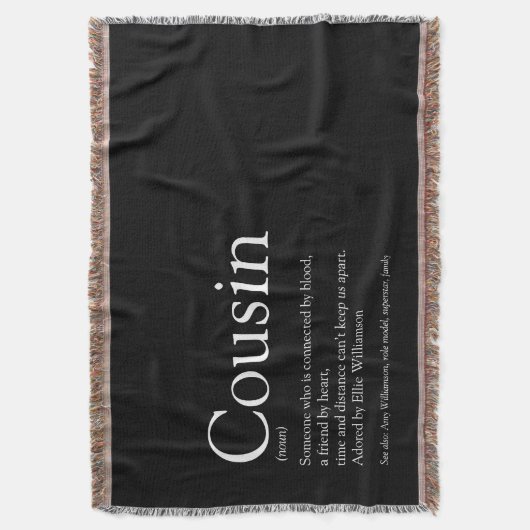 Moderner Cooler Cousin aus Schwarz und Weiß Decke (Vorderseite Vertikal)