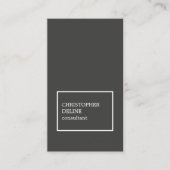 Moderner Cooler Dark Gray White Consultant Visitenkarte (Vorderseite)
