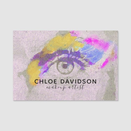 Moderner, Cooler, expressiver Makeup-Künstler Namensschild (Vorderseite)