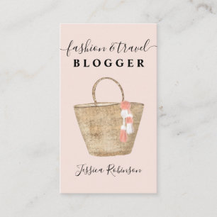 Moderner cooler Girl-Tasche-Script-Blogger pink Visitenkarte